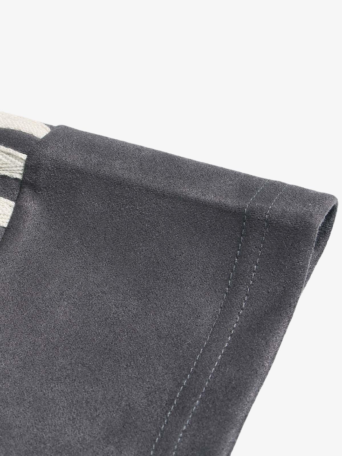 Suede Contrast Color Spliced Letter Embroidery Oversize T-shirt - 2462