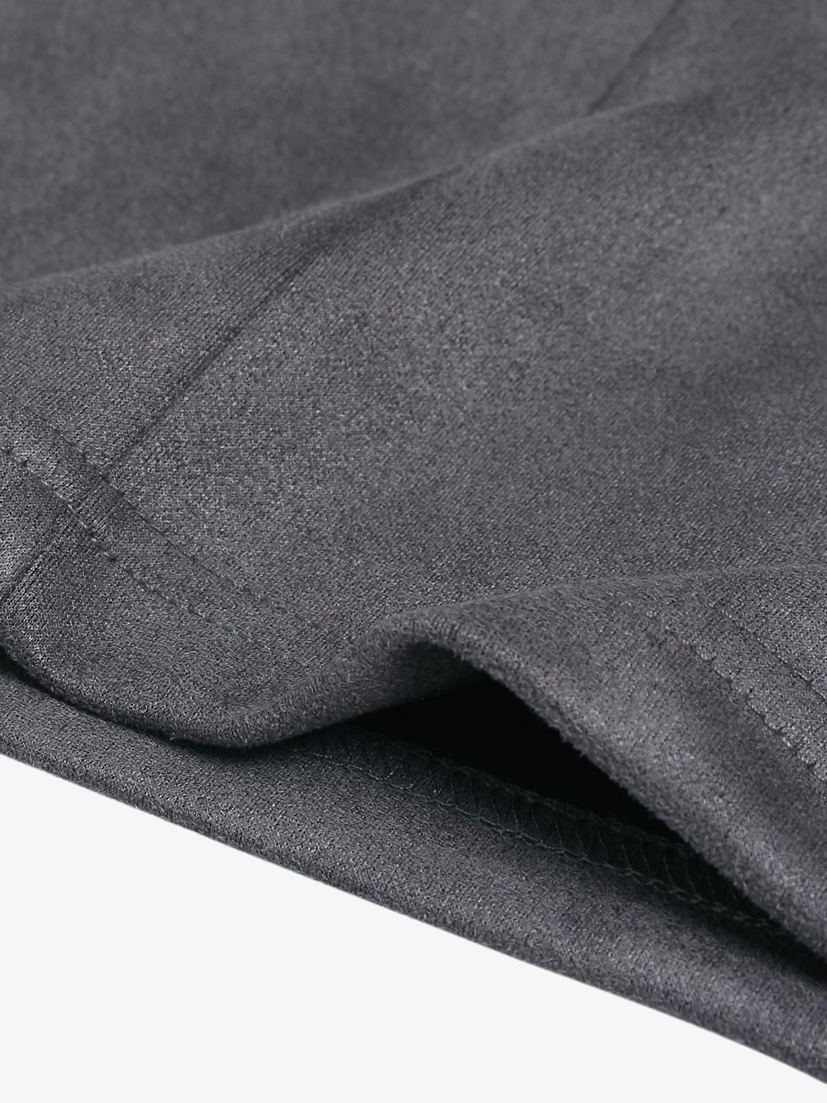 Suede Contrast Color Spliced Letter Embroidery Oversize T-shirt - 2462