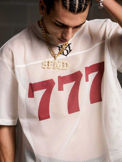 Jersey Letter Print Quick Dry V-neck T-shirt - 2389