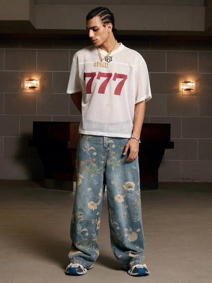 Jersey Letter Print Quick Dry V-neck T-shirt - 2389