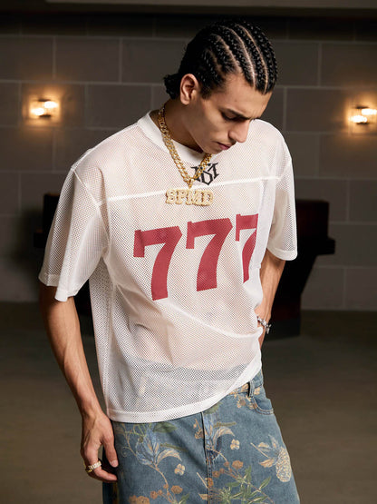 Jersey Letter Print Quick Dry V-neck T-shirt - 2389