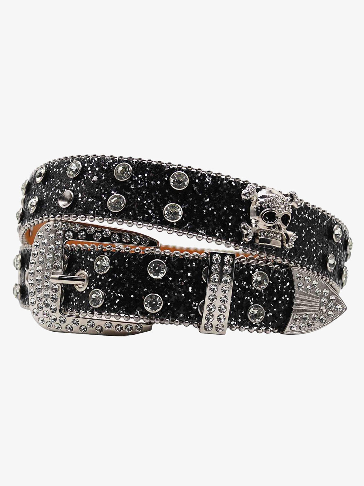 Thesupermade Rhinestone Skull Belt - 1668