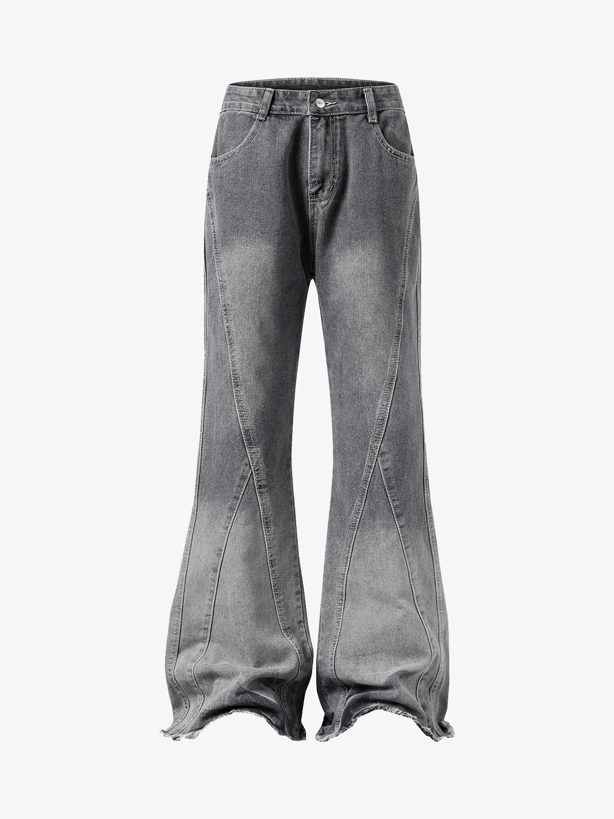 Washed Gradient Flared Jeans