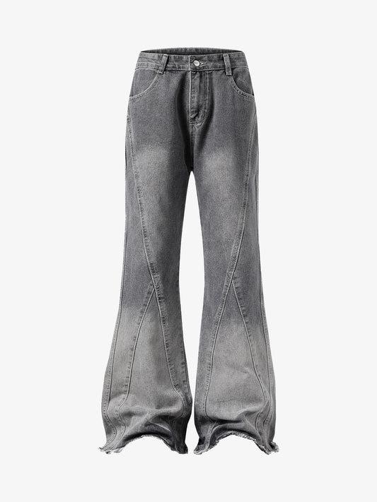 Washed Gradient Flared Jeans