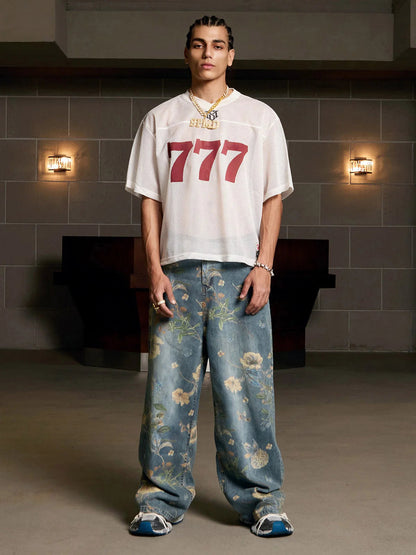 Jersey Letter Print Quick Dry V-neck T-shirt - 2389