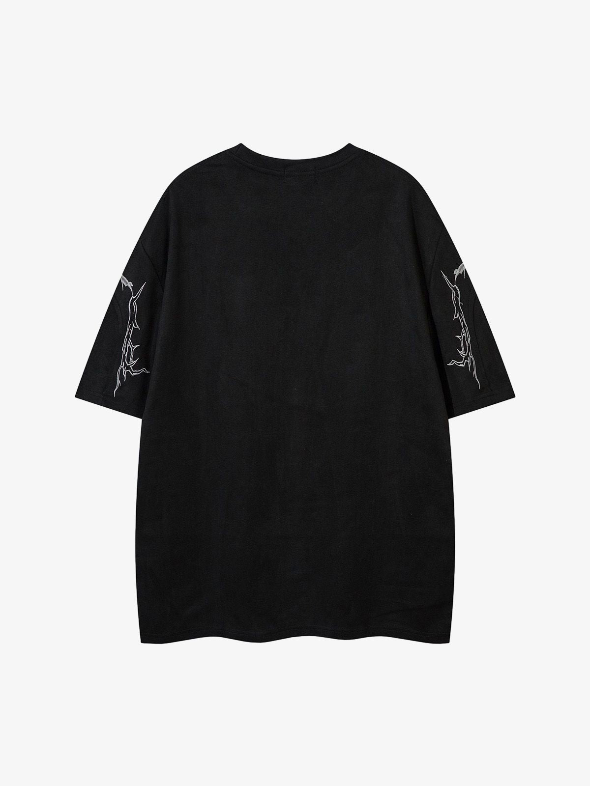 Thorn Embroidery Suede T-Shirt