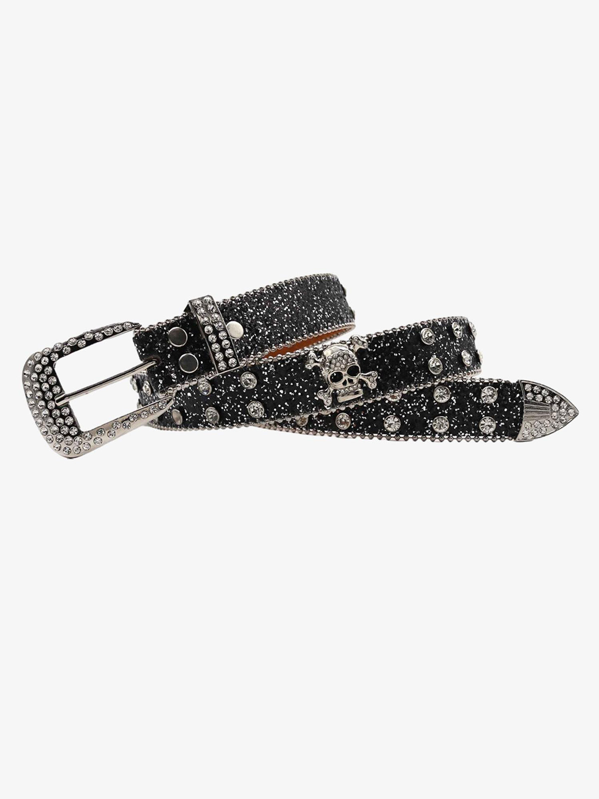 Thesupermade Rhinestone Skull Belt - 1668