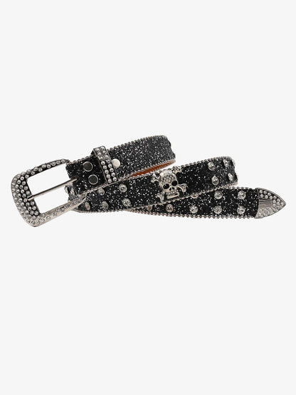 Thesupermade Rhinestone Skull Belt - 1668