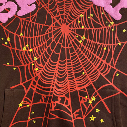 SP5DER WEB HOODIE BROWN